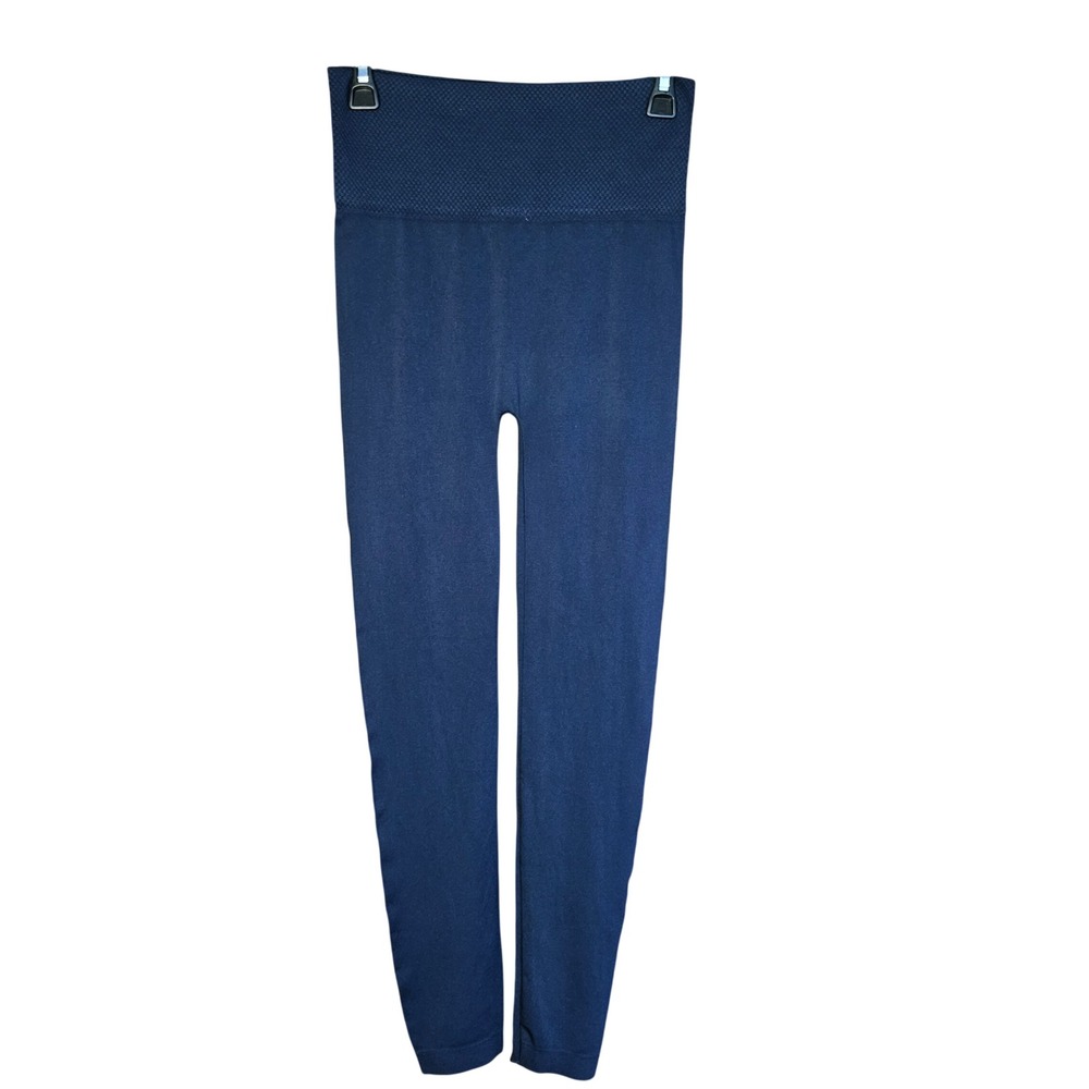 Sofra Leggings Women Free Size EX907 Navy Blue Seamless High Waist Honeycomb New